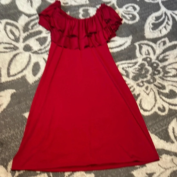 Julie brown little red dress. Soft and stretchy. Like new. - Picture 1 of 3